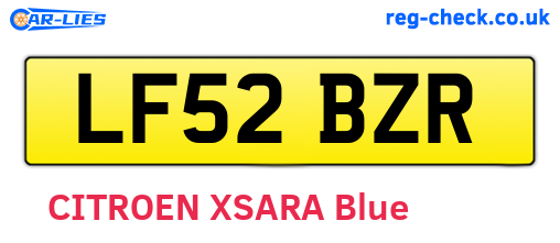 LF52BZR are the vehicle registration plates.