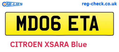MD06ETA are the vehicle registration plates.