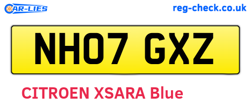 NH07GXZ are the vehicle registration plates.