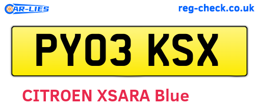 PY03KSX are the vehicle registration plates.