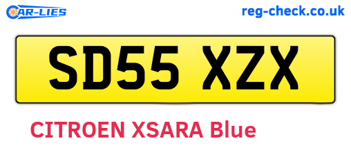 SD55XZX are the vehicle registration plates.