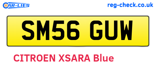 SM56GUW are the vehicle registration plates.