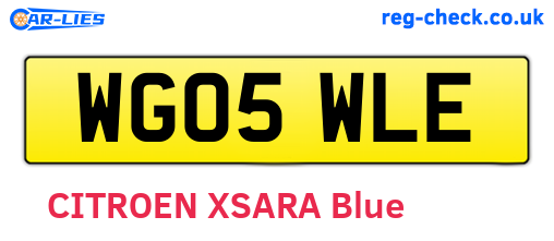WG05WLE are the vehicle registration plates.