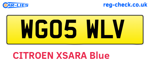 WG05WLV are the vehicle registration plates.