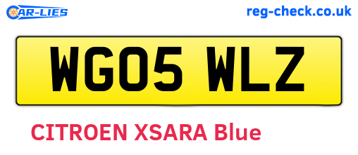 WG05WLZ are the vehicle registration plates.