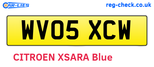 WV05XCW are the vehicle registration plates.