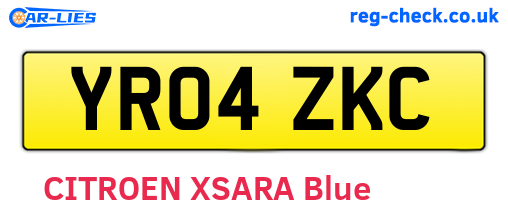 YR04ZKC are the vehicle registration plates.