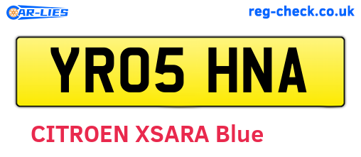 YR05HNA are the vehicle registration plates.