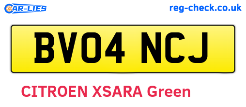 BV04NCJ are the vehicle registration plates.
