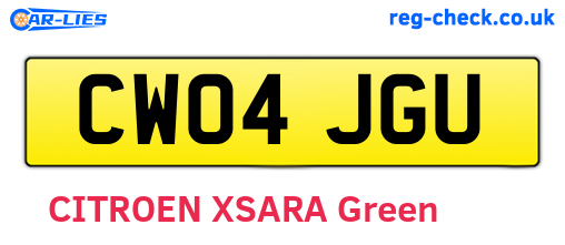 CW04JGU are the vehicle registration plates.