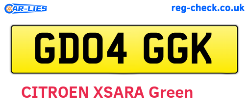 GD04GGK are the vehicle registration plates.