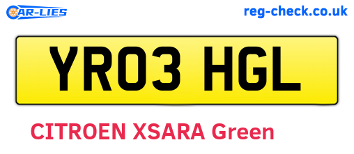 YR03HGL are the vehicle registration plates.