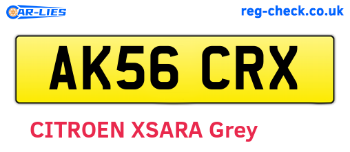 AK56CRX are the vehicle registration plates.