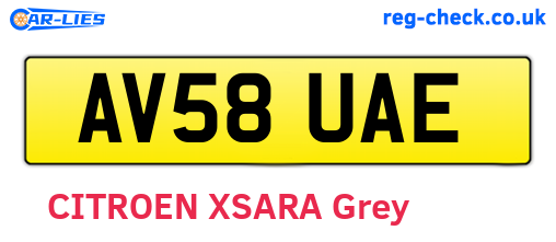 AV58UAE are the vehicle registration plates.