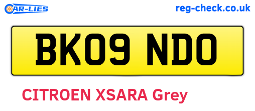 BK09NDO are the vehicle registration plates.