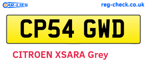 CP54GWD are the vehicle registration plates.
