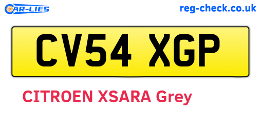 CV54XGP are the vehicle registration plates.