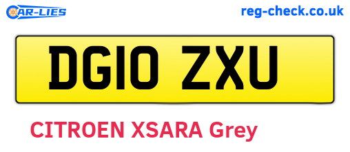 DG10ZXU are the vehicle registration plates.