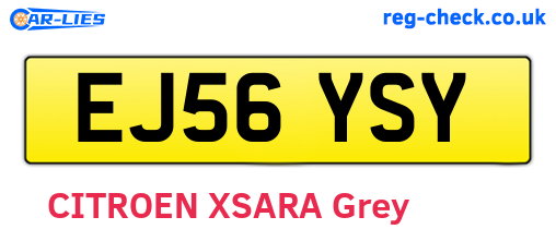 EJ56YSY are the vehicle registration plates.