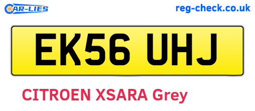 EK56UHJ are the vehicle registration plates.