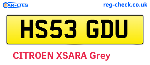 HS53GDU are the vehicle registration plates.