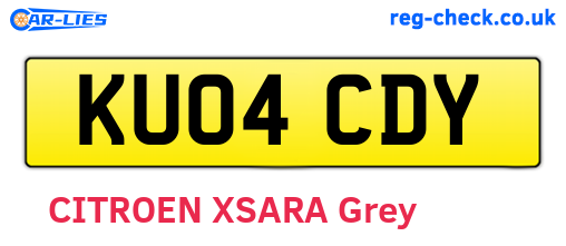 KU04CDY are the vehicle registration plates.