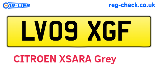 LV09XGF are the vehicle registration plates.