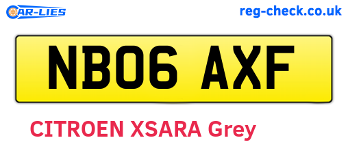 NB06AXF are the vehicle registration plates.