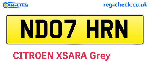 ND07HRN are the vehicle registration plates.