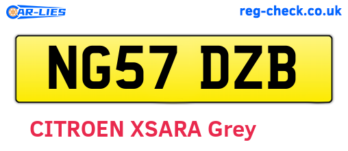 NG57DZB are the vehicle registration plates.