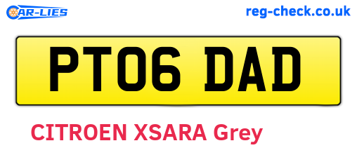 PT06DAD are the vehicle registration plates.