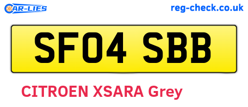 SF04SBB are the vehicle registration plates.