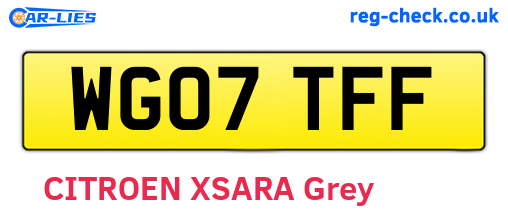 WG07TFF are the vehicle registration plates.