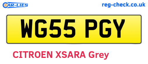 WG55PGY are the vehicle registration plates.