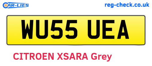 WU55UEA are the vehicle registration plates.