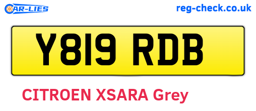Y819RDB are the vehicle registration plates.