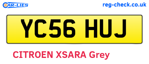 YC56HUJ are the vehicle registration plates.