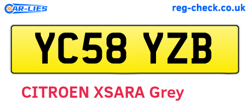 YC58YZB are the vehicle registration plates.