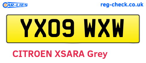 YX09WXW are the vehicle registration plates.