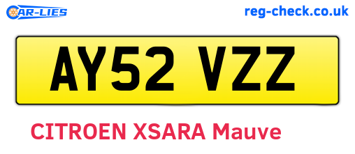 AY52VZZ are the vehicle registration plates.