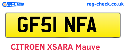 GF51NFA are the vehicle registration plates.