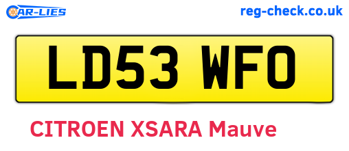LD53WFO are the vehicle registration plates.