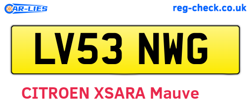 LV53NWG are the vehicle registration plates.