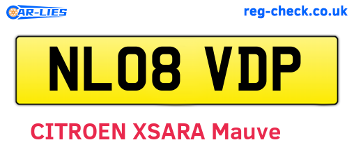 NL08VDP are the vehicle registration plates.