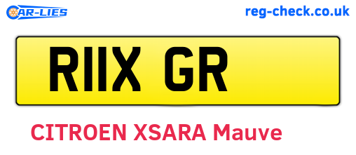 R11XGR are the vehicle registration plates.