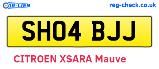 SH04BJJ are the vehicle registration plates.