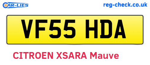 VF55HDA are the vehicle registration plates.