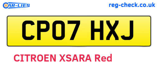 CP07HXJ are the vehicle registration plates.