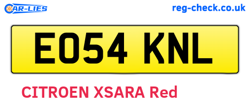 EO54KNL are the vehicle registration plates.