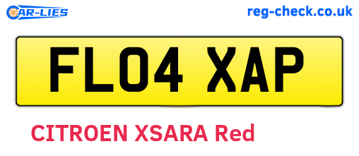 FL04XAP are the vehicle registration plates.